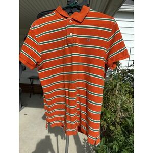 Polo jeans company Ralph lauren MFG T‎ shirt M Medium Orange Green Striped